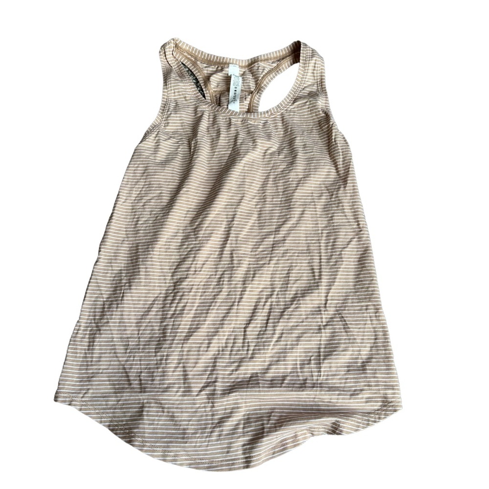 LULULEMON striped beige white tank (last weekend before donating to goodwill)